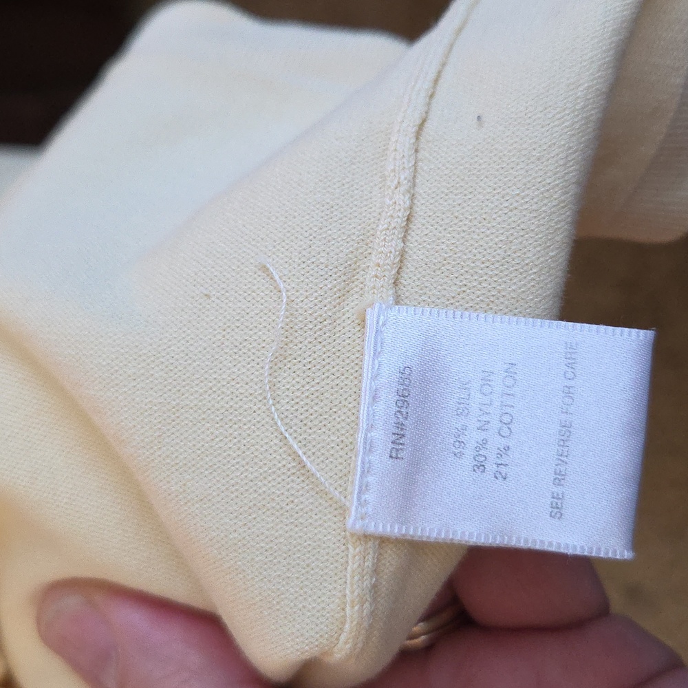 Pendleton Cream/ Pastel Yellow Turtleneck Sweater Petite - Picture 3 of 5